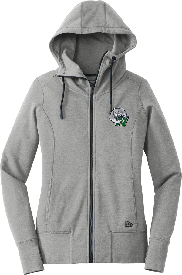 Woodbridge Wolfpack New Era Ladies Tri-Blend Fleece Full-Zip Hoodie