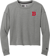 CT Bobcats New Era Ladies Tri-Blend Fleece Crop Crew