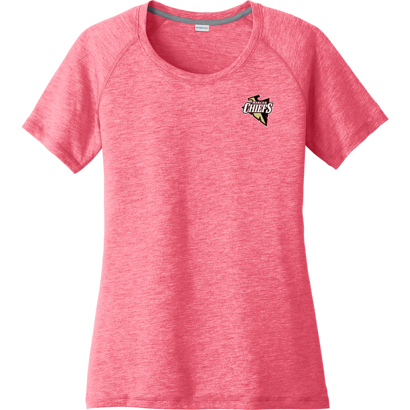 Mercer Chiefs Ladies PosiCharge Tri-Blend Wicking Scoop Neck Raglan Tee