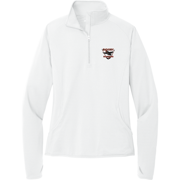 Biggby Bombers Ladies Sport-Wick Stretch 1/4-Zip Pullover
