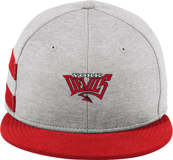 York Devils New Era Shadow Heather Striped Flat Bill Snapback Cap