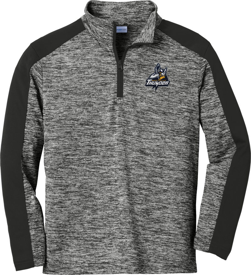 Mon Valley Thunder Youth PosiCharge  Electric Heather Colorblock 1/4-Zip Pullover