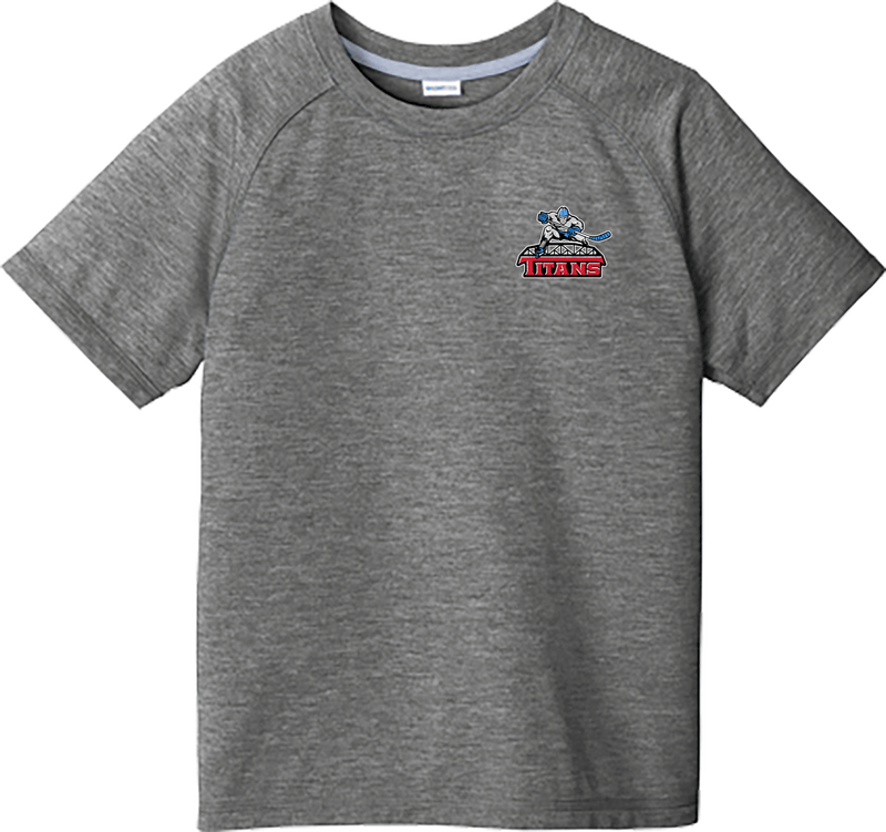 NJ Titans Youth PosiCharge  Tri-Blend Wicking Raglan Tee